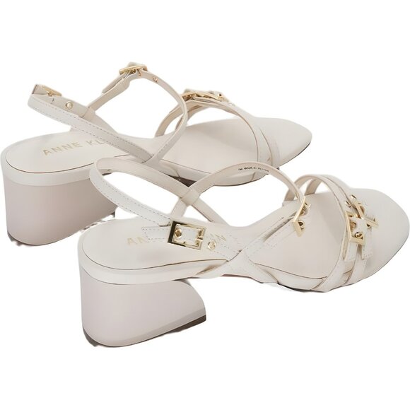 Anne Klein Mackenzie Strappy Block Heel Sandals White US 7M - Picture 3 of 6